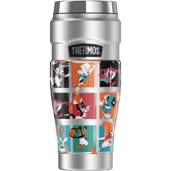 THERMOS Space Jam A New Legacy Goon Character Tile Pattern STAINLESS KING Stainless Steel Travel Tumbler Vacuum insulated amp Double Wall 16oz16 oz Tumbler TOON CHARACTER