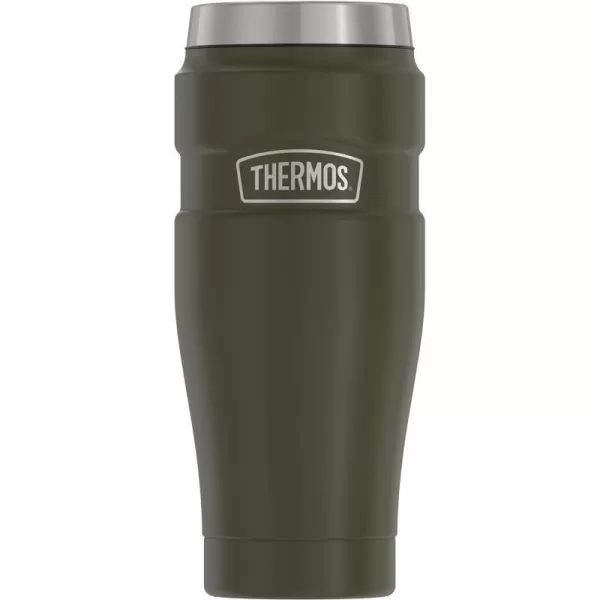 THERMOS Stainless King 16 Ounce Travel Tumbler Matte BlueArmy Green Tumbler