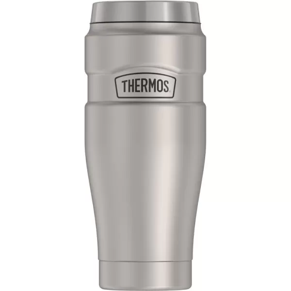 THERMOS Stainless King 16 Ounce Travel Tumbler Matte BlueMatte Steel Tumbler