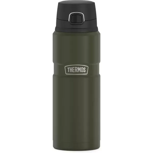 THERMOS Stainless King VacuumInsulated Drink Bottle 24 Ounce Rustic RedArmy Green