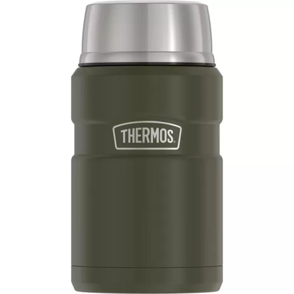 THERMOS Stainless King VacuumInsulated Food Jar 24 Ounce Midnight BlueArmy Green