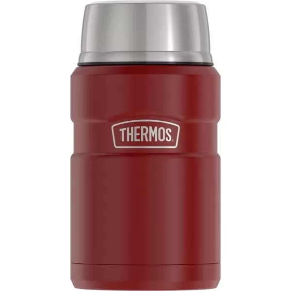 THERMOS Stainless King VacuumInsulated Food Jar 24 Ounce Midnight BlueRustic Red