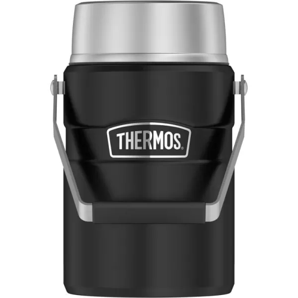 THERMOS Stainless King VacuumInsulated Food Jar with 2 Storage Container Inserts 47 Ounce Matte SteelMatte Black Food Jar