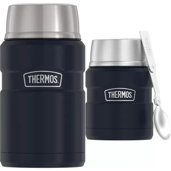 THERMOS Stainless King VacuumInsulated Food Jar with Spoon 16 Ounce Matte LavenderMatte Blue Jar  Food Jar