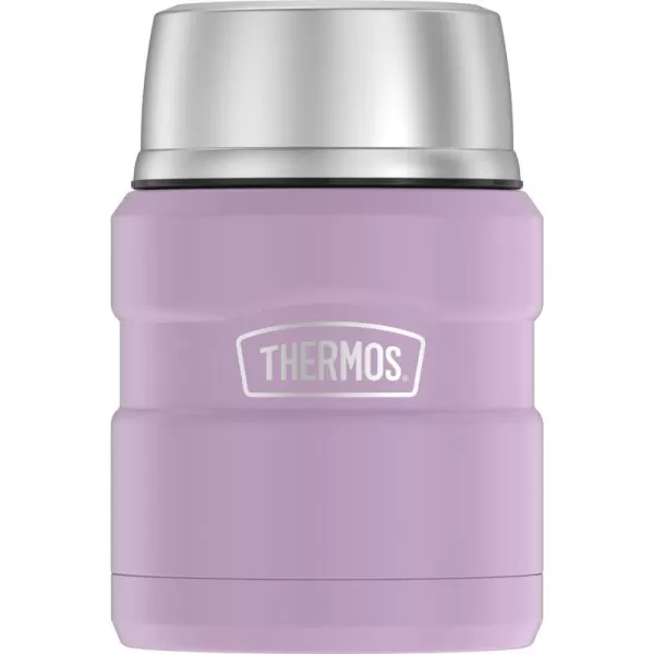 THERMOS Stainless King VacuumInsulated Food Jar with Spoon 16 Ounce Matte LavenderMatte Lavender Jar