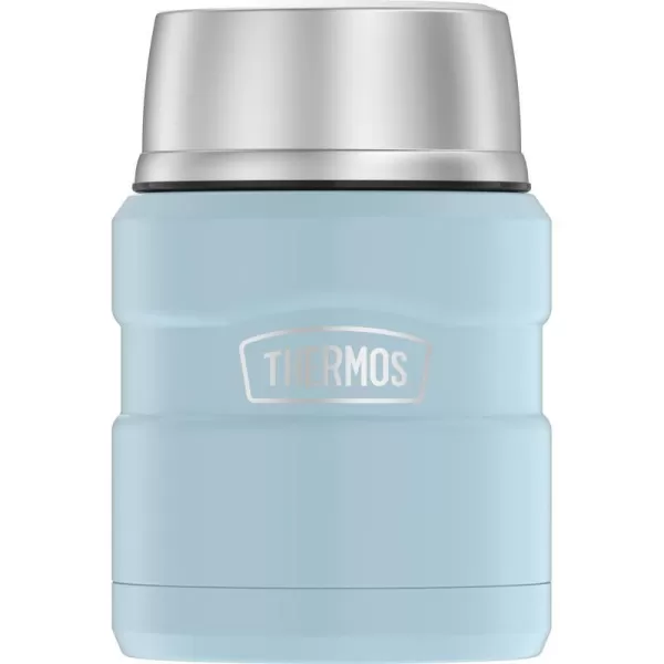 THERMOS Stainless King VacuumInsulated Food Jar with Spoon 16 Ounce Matte LavenderMatte Powder Blue Jar