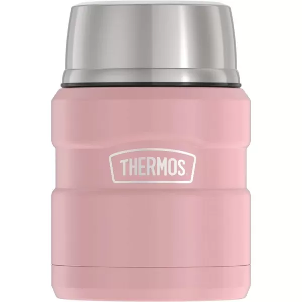 THERMOS Stainless King VacuumInsulated Food Jar with Spoon 16 Ounce Matte LavenderMatte Rose Jar