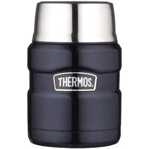 THERMOS Stainless King VacuumInsulated Food Jar with Spoon 16 Ounce Matte LavenderRed Jar