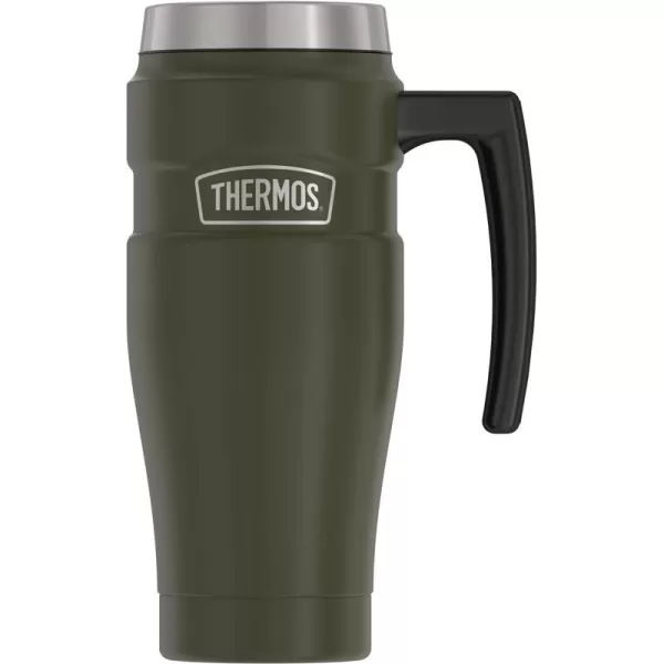 THERMOS Stainless King VacuumInsulated Travel Mug 16 Ounce Rustic RedArmy Green