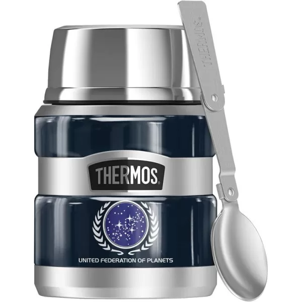 THERMOS Star Trek United Federation of Planets STAINLESS KING Stainless Steel Food Jar with Folding Spoon Vacuum insulated amp Double Wall 16ozTHERMOS Star Trek United Federation of Planets STAINLESS KING Stainless Steel Food Jar with Folding Spoon Vacuum insulated amp Double Wall 16oz