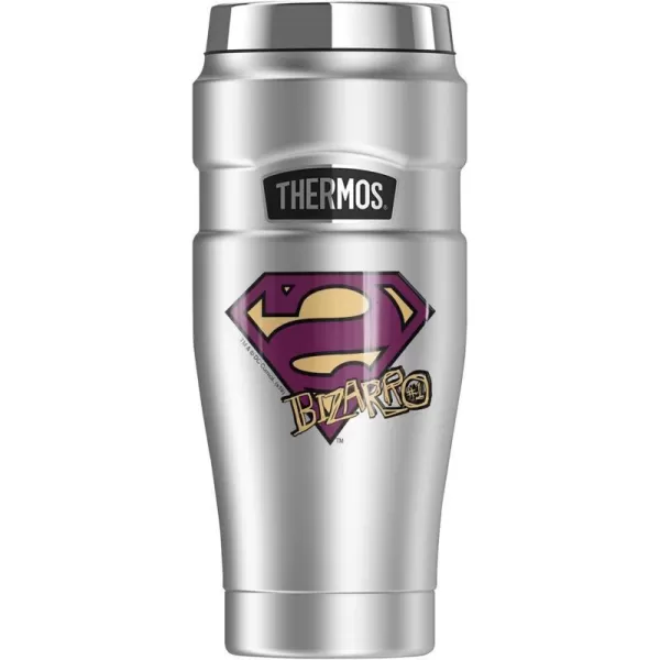 THERMOS Superman Bizarro Shield Logo STAINLESS KING Stainless Steel Travel Tumbler Vacuum insulated amp Double Wall 16ozTHERMOS Superman Bizarro Shield Logo STAINLESS KING Stainless Steel Travel Tumbler Vacuum insulated amp Double Wall 16oz