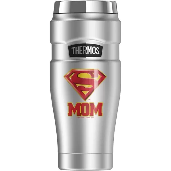 THERMOS Superman Super Dad Shield Logo STAINLESS KING Stainless Steel Travel Tumbler Vacuum insulated amp Double Wall 16oz16 oz Tumbler Superman Super Mom