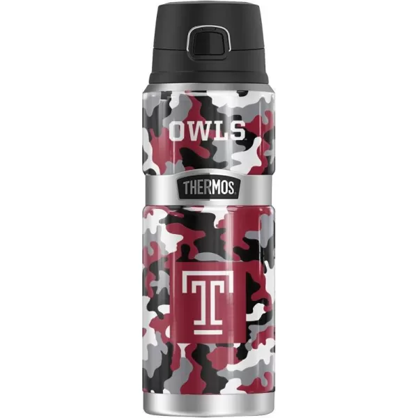 THERMOS Temple University OFFICIAL TieDye STAINLESS KING Stainless Steel Drink Bottle Vacuum insulated amp Double Wall 24oz24 oz Bottle Camo