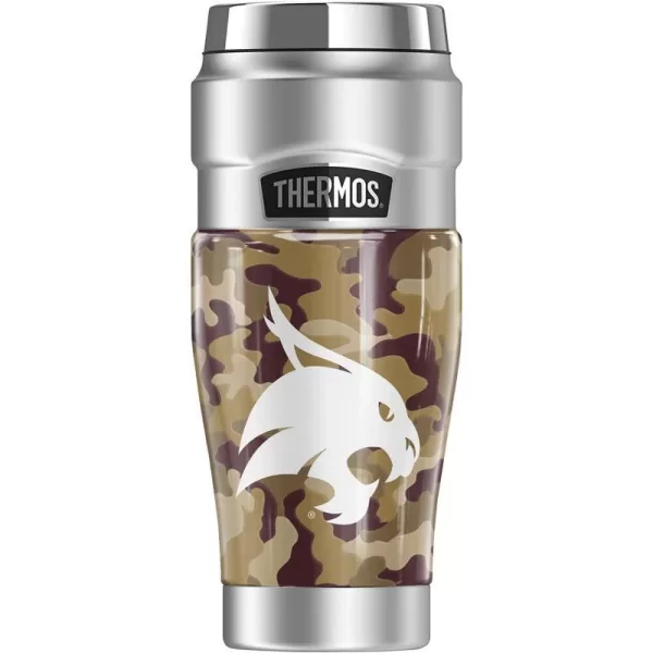 THERMOS Texas State University OFFICIAL Camo STAINLESS KING Stainless Steel Travel Tumbler Vacuum insulated amp Double Wall 16oz16 oz Tumbler Camo