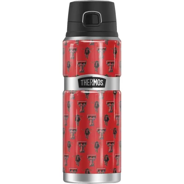 THERMOS Texas Tech University OFFICIAL Logo Pattern STAINLESS KING Stainless Steel Drink Bottle Vacuum insulated amp Double Wall 24ozTHERMOS Texas Tech University OFFICIAL Logo Pattern STAINLESS KING Stainless Steel Drink Bottle Vacuum insulated amp Double Wall 24oz