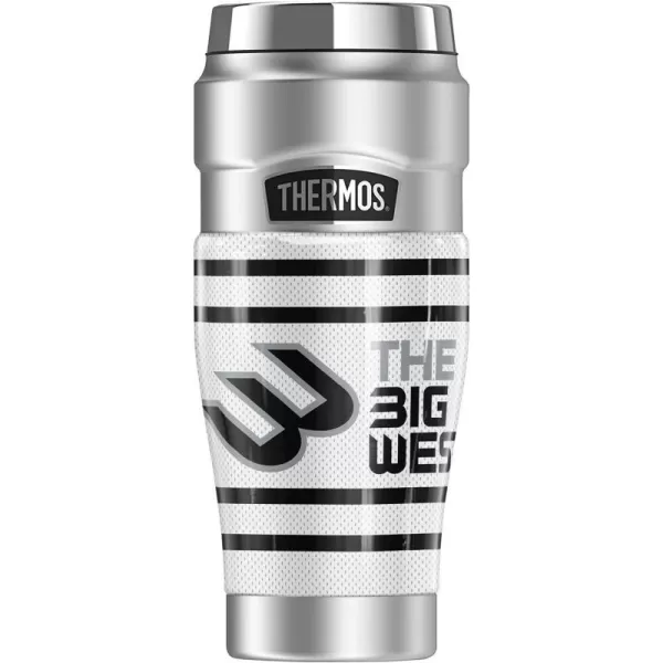 THERMOS The Big West OFFICIAL Big West Jersey Stripes Black STAINLESS KING Stainless Steel Travel Tumbler Vacuum insulated amp Double Wall 16oz16 oz Tumbler BIG WEST JERSEY STRIPES WHITE