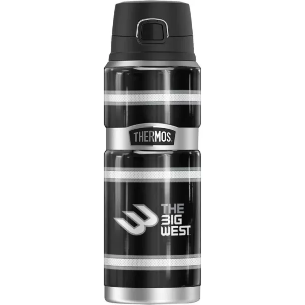 THERMOS The Big West OFFICIAL Big West Jersey Stripes White STAINLESS KING Stainless Steel Drink Bottle Vacuum insulated amp Double Wall 24oz24 oz Bottle BIG WEST JERSEY STRIPES BLACK