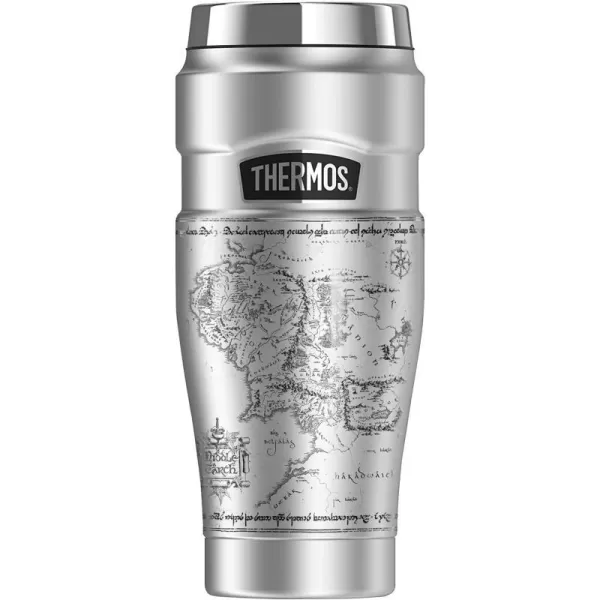 THERMOS The Lord Of The Rings The Prancing Pony STAINLESS KING Stainless Steel Travel Tumbler Vacuum insulated amp Double Wall 16oz1 Count Pack of 1 METALLIC MIDDLE EARTH MAP