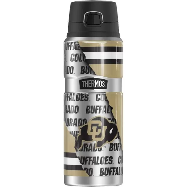 THERMOS University of Colorado OFFICIAL Logo Pattern STAINLESS KING Stainless Steel Drink Bottle Vacuum insulated amp Double Wall 24oz24 oz Bottle LET HER RIP