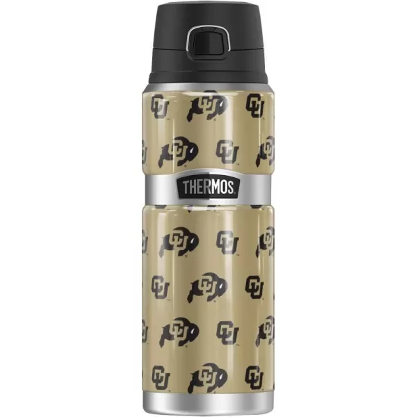 THERMOS University of Colorado OFFICIAL Logo Pattern STAINLESS KING Stainless Steel Drink Bottle Vacuum insulated amp Double Wall 24oz24 oz Bottle LOGO PATTERN