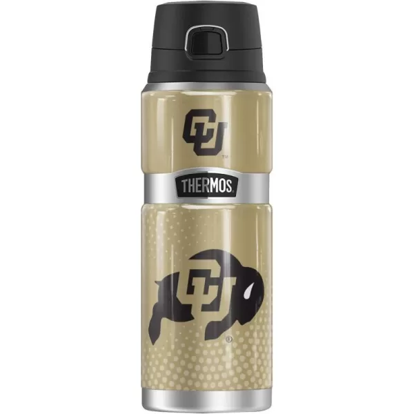 THERMOS University of Colorado OFFICIAL Logo Pattern STAINLESS KING Stainless Steel Drink Bottle Vacuum insulated amp Double Wall 24oz24 oz Bottle RADIAL DOTS