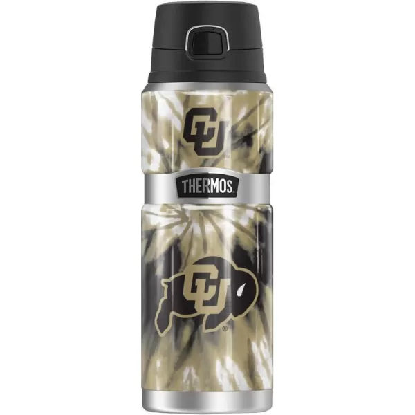 THERMOS University of Colorado OFFICIAL Logo Pattern STAINLESS KING Stainless Steel Drink Bottle Vacuum insulated amp Double Wall 24oz24 oz Bottle TIEDYE