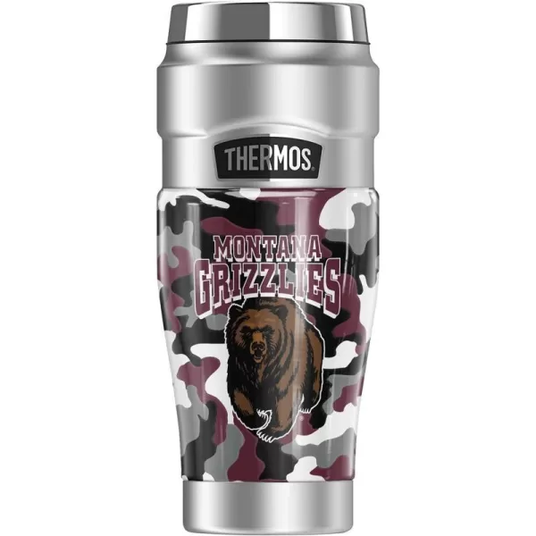 THERMOS University of Montana Official Collection STAINLESS KING Stainless Steel Travel Tumbler Vacuum insulated amp Double Wall 16ozCamo