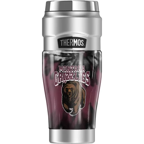 THERMOS University of Montana Official Collection STAINLESS KING Stainless Steel Travel Tumbler Vacuum insulated amp Double Wall 16ozTIEDYE