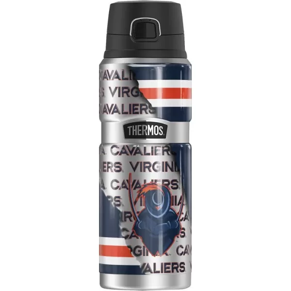 THERMOS University of Virginia OFFICIAL Plaid STAINLESS KING Stainless Steel Drink Bottle Vacuum insulated amp Double Wall 24oz24 oz Bottle LET HER RIP