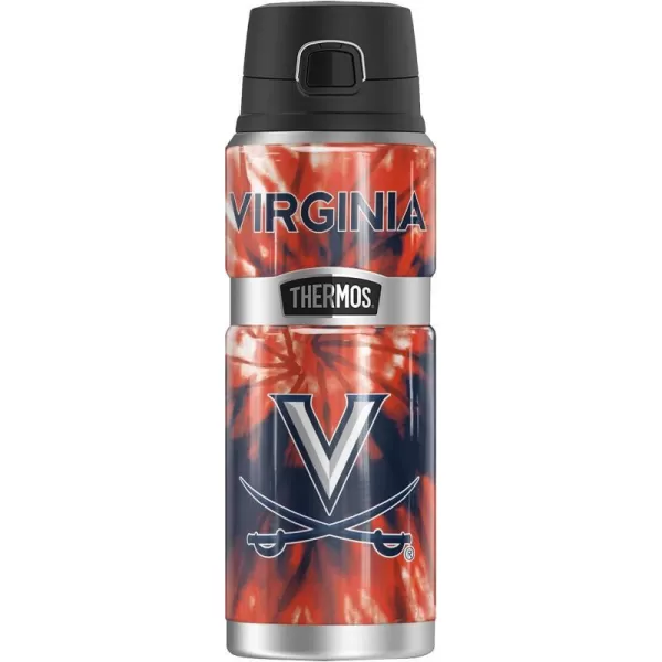 THERMOS University of Virginia OFFICIAL Plaid STAINLESS KING Stainless Steel Drink Bottle Vacuum insulated amp Double Wall 24oz24 oz Bottle TIEDYE