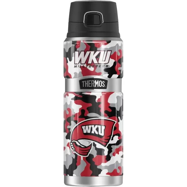 THERMOS Western Kentucky University OFFICIAL Camo STAINLESS KING Stainless Steel Drink Bottle Vacuum insulated amp Double Wall 24oz24 oz Bottle Camo