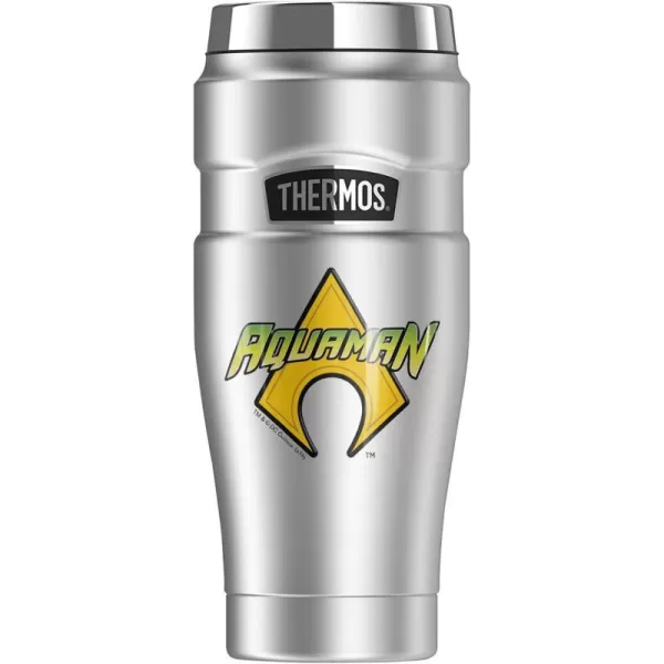 THERMOS Wonder Woman Logo STAINLESS KING Stainless Steel Travel Tumbler Vacuum insulated amp Double Wall 16oz16 oz Tumbler Aquaman Logo