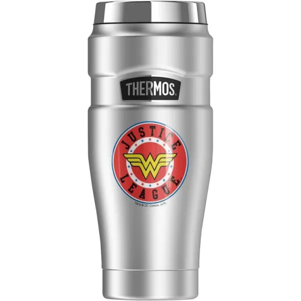 THERMOS Wonder Woman Wonder Woman Athletic Logo STAINLESS KING Stainless Steel Travel Tumbler Vacuum insulated amp Double Wall 16oz16 oz Tumbler Wonder Woman Athletic Logo