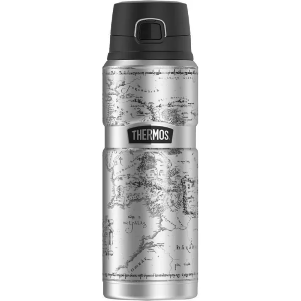 The Lord Of The Rings Eye Of Sauron THERMOS STAINLESS KING Stainless Steel Drink Bottle Vacuum insulated amp Double Wall 24oz24 oz Bottle METALLIC MIDDLE EARTH MAP