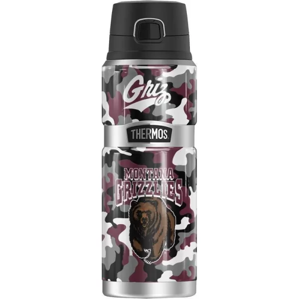 University of Montana Official Collection THERMOS STAINLESS KING Stainless Steel Drink Bottle Vacuum insulated amp Double Wall 24ozCamo