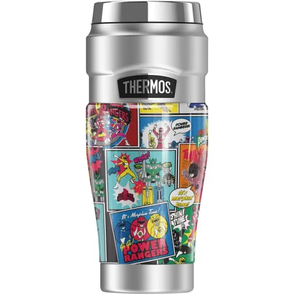 imagePower Rangers Power Rangers Comic Collage THERMOS STAINLESS KING Stainless Steel Travel Tumbler Vacuum insulated ampamp Double Wall 16ozCOMIC COLLAGE