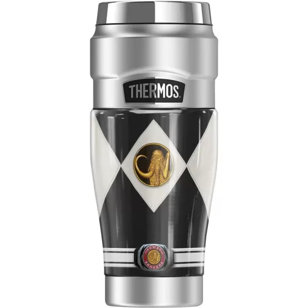 imagePower Rangers Red Ranger Emblem THERMOS STAINLESS KING Stainless Steel Travel Tumbler Vacuum insulated ampamp Double Wall 16ozBLACK RANGER UNIFORM