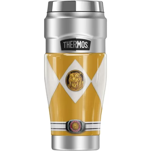 imagePower Rangers Red Ranger Emblem THERMOS STAINLESS KING Stainless Steel Travel Tumbler Vacuum insulated ampamp Double Wall 16ozYELLOW RANGER EMBLEM