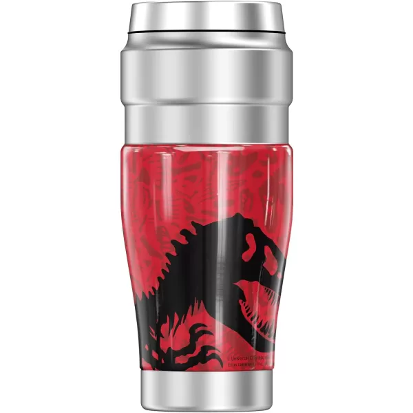 imageJurassic Park Red TRex Pattern Logo THERMOS STAINLESS KING Stainless Steel Travel Tumbler Vacuum insulated ampamp Double Wall 16oz