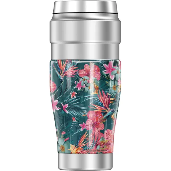 imageJurassic Park Tropical Floral Logo THERMOS STAINLESS KING Stainless Steel Travel Tumbler Vacuum insulated ampamp Double Wall 16oz