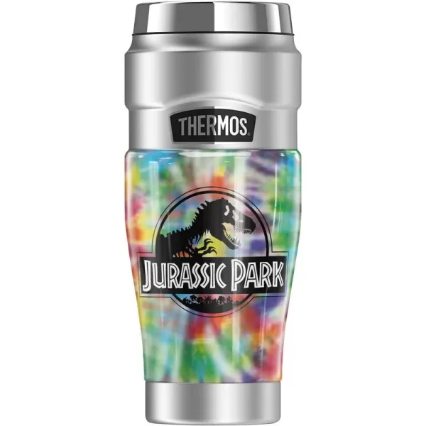 imageJurassic Park Tie Dye Burst Logo THERMOS STAINLESS KING Stainless Steel Travel Tumbler Vacuum insulated ampamp Double Wall 16oz