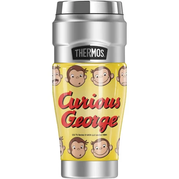 imageCurious George Curious George Faces THERMOS STAINLESS KING Stainless Steel Travel Tumbler Vacuum insulated ampamp Double Wall 16oz