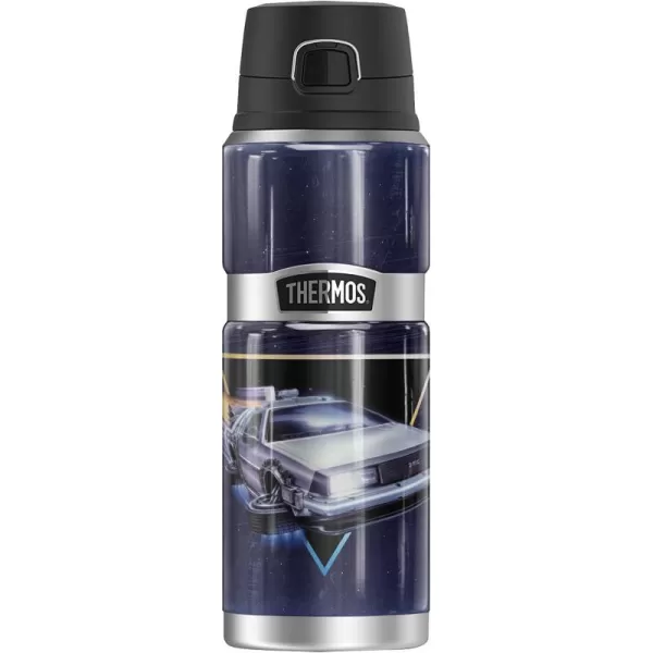 imageBack To The Future Delorian Chrome Logo THERMOS STAINLESS KING Stainless Steel Drink Bottle Vacuum insulated ampamp Double Wall 24oz