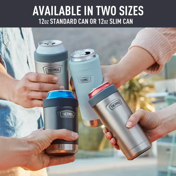 imageTHERMOS ICON SERIES Slim Beverage Can Insulator  12 Ounce Granite  Vacuum Insulated Stainless SteelGlacier