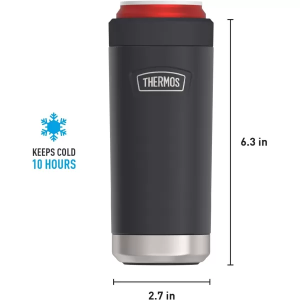 imageTHERMOS ICON SERIES Slim Beverage Can Insulator  12 Ounce Granite  Vacuum Insulated Stainless SteelGranite slim