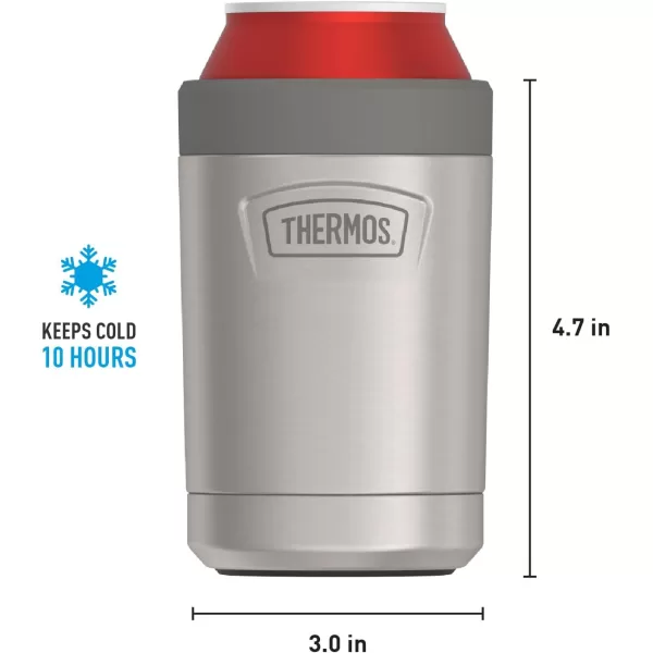 imageTHERMOS ICON SERIES Slim Beverage Can Insulator  12 Ounce Granite  Vacuum Insulated Stainless SteelMatte Stainless Steel