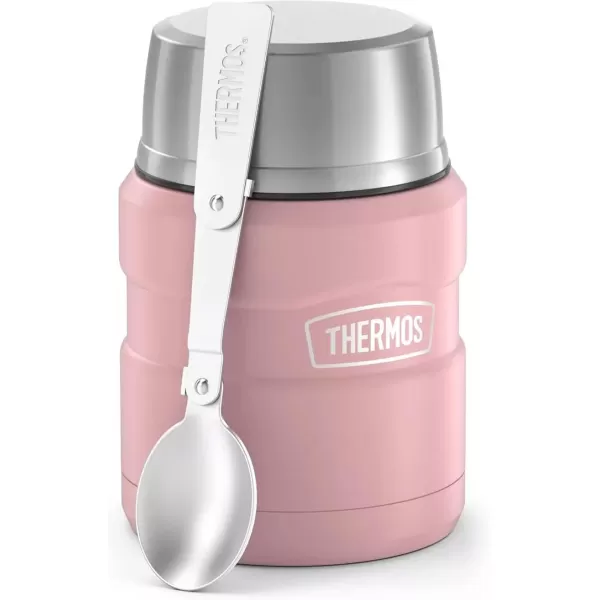 imageTHERMOS ICON VacuumInsulated Food Jar with Spoon 16 Ounce Matte Rose