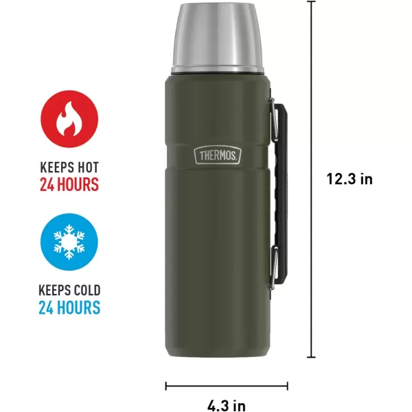 imageTHERMOS Stainless King VacuumInsulated Beverage Bottle 40 Ounce Rustic RedArmy Green