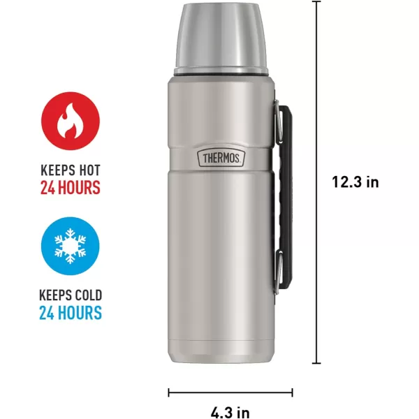 imageTHERMOS Stainless King VacuumInsulated Beverage Bottle 40 Ounce Rustic RedMatte Stainless Steel