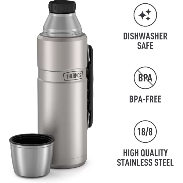 imageTHERMOS Stainless King VacuumInsulated Beverage Bottle 40 Ounce Rustic RedMatte Stainless Steel